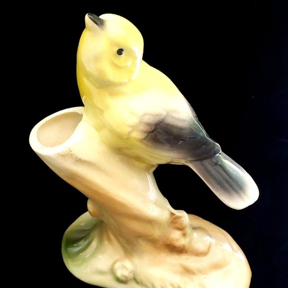 ROYAL COPLEY  GOLD FINCH VINTAGE BUD VASE - Picture 1 of 8